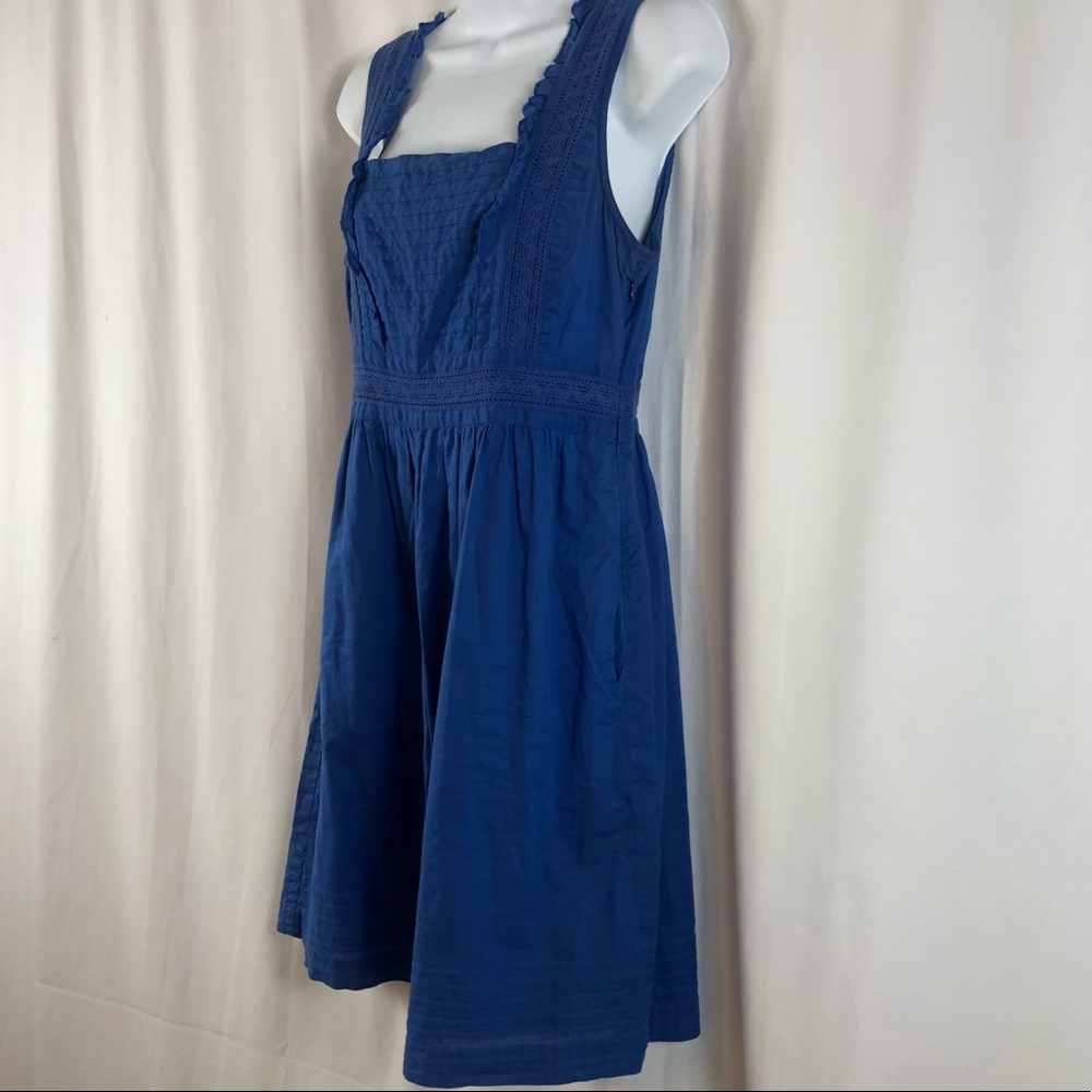 Maeve Anthropologie Cotton embellished sleeveless dress pockets 8 - Picture 3 of 16
